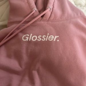 glossier pink hoodie